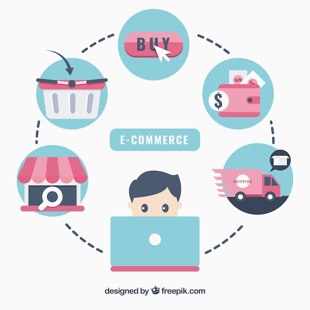 Download Free Flat E Commerce Icons Interrelated Free Vector Use our free logo maker to create a logo and build your brand. Put your logo on business cards, promotional products, or your website for brand visibility.