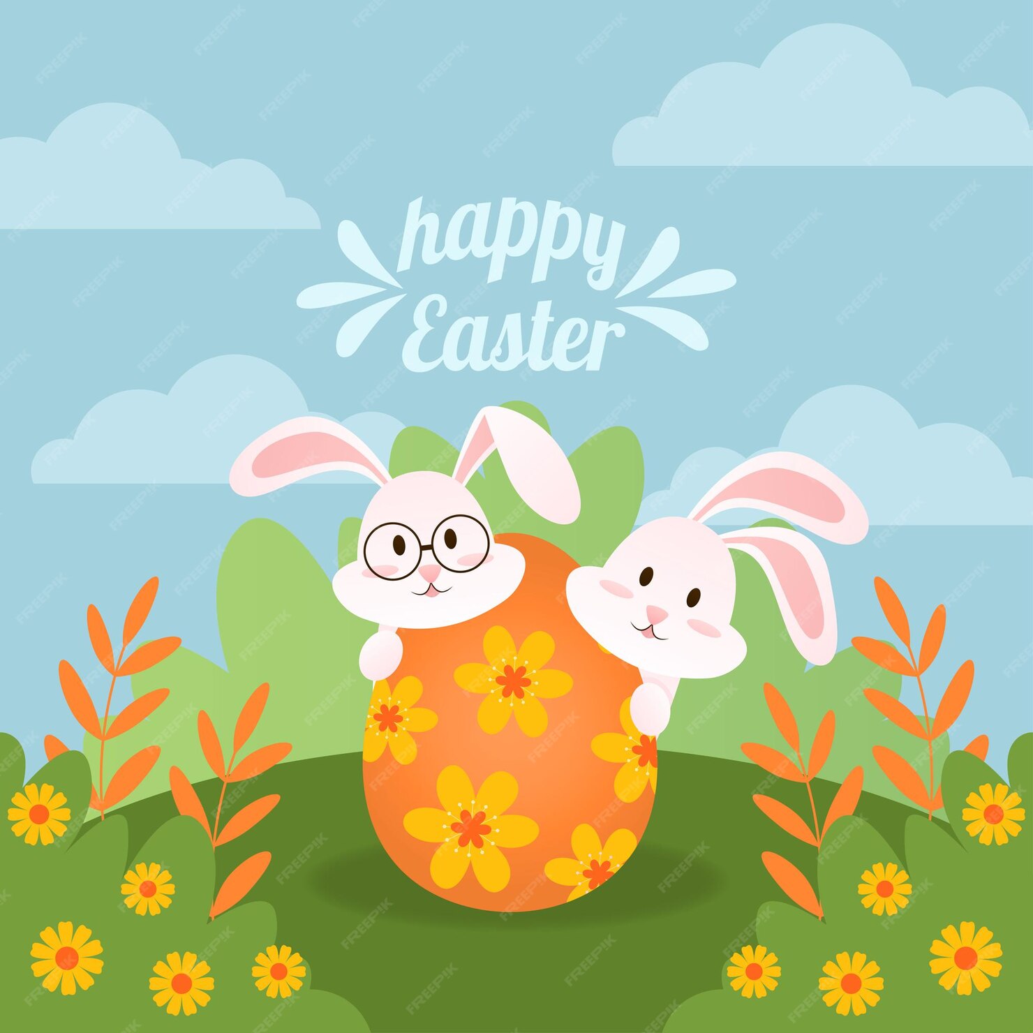 Premium Vector | Flat easter background