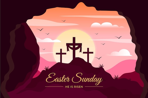 Free Vector | Flat easter sunday illustration