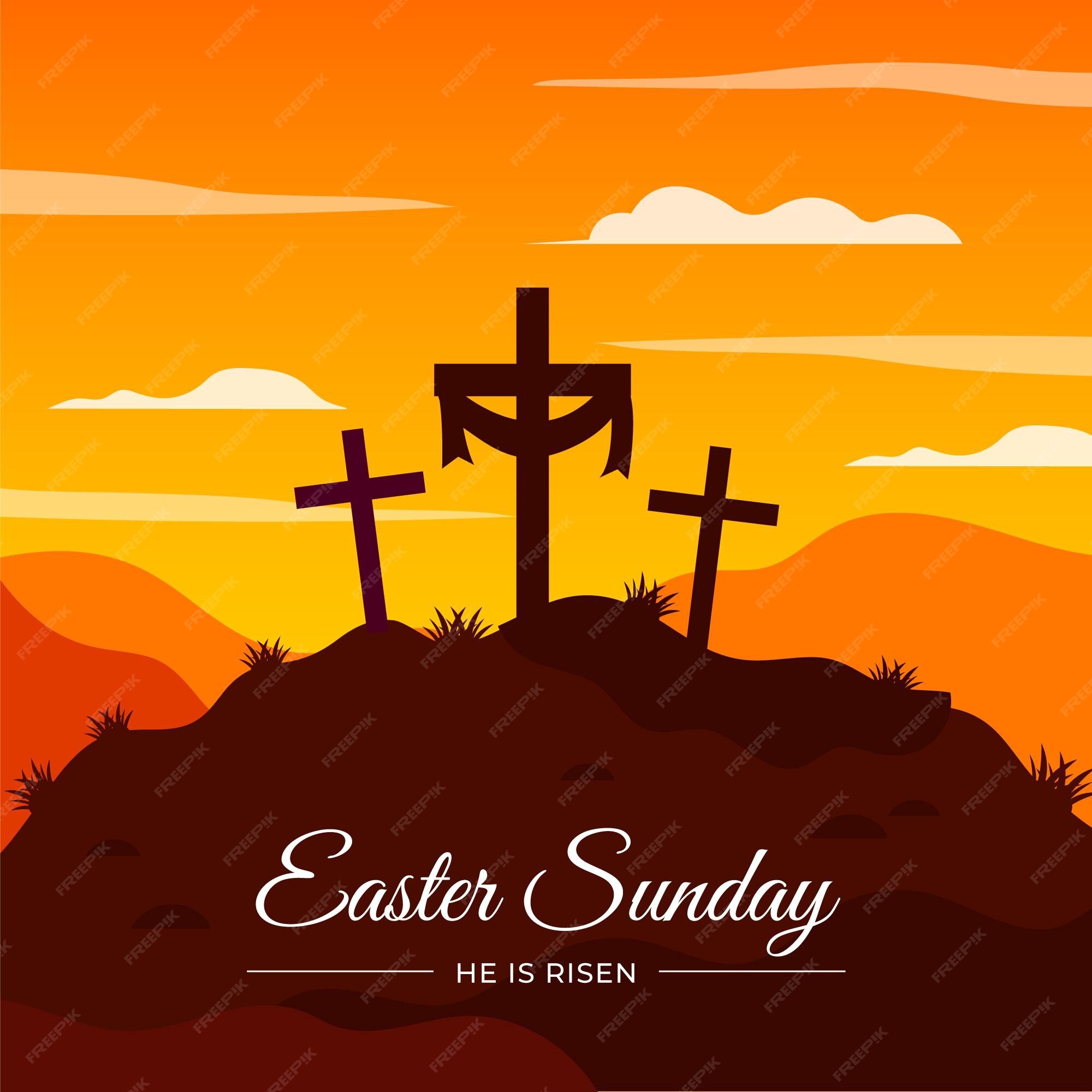 Free Vector | Flat easter sunday illustration