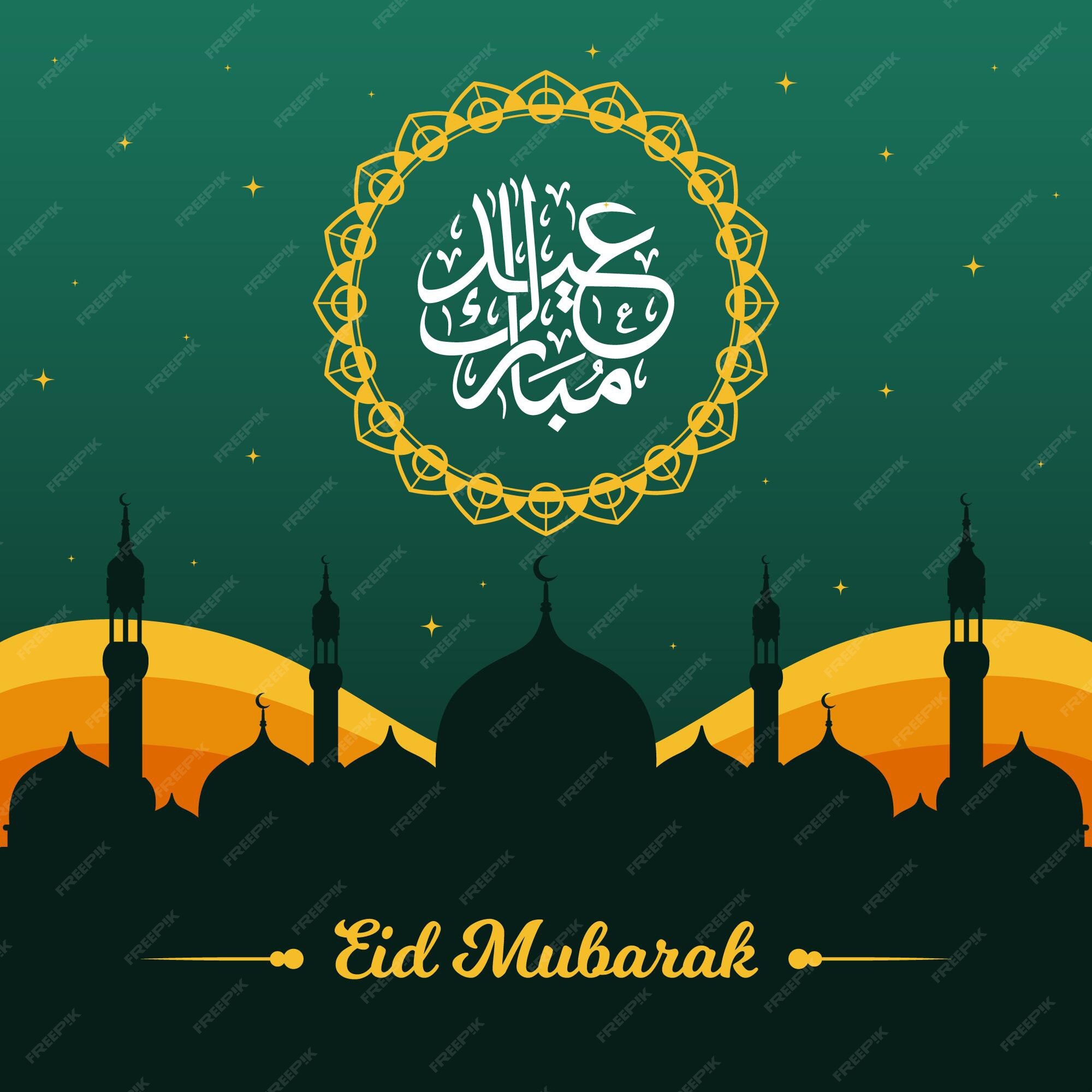 Premium Vector | Flat eid al-fitr illustration