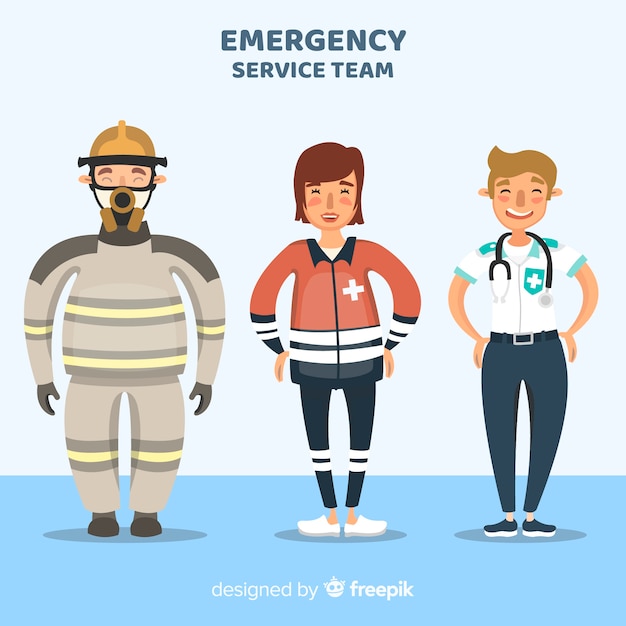 Free Vector | Flat emergency team design