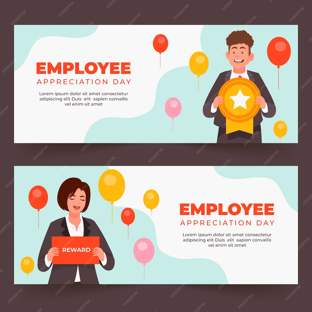 free-vector-flat-employee-appreciation-day-horizontal-banners-set