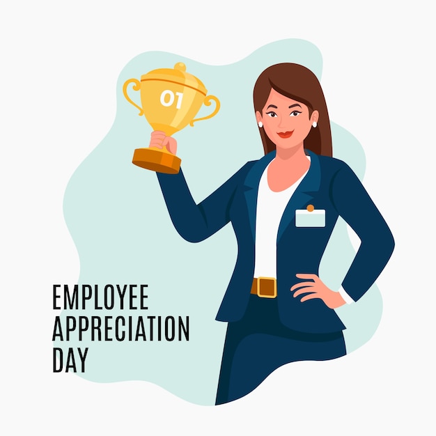 Premium Vector Flat Employee Appreciation Day Illustration 