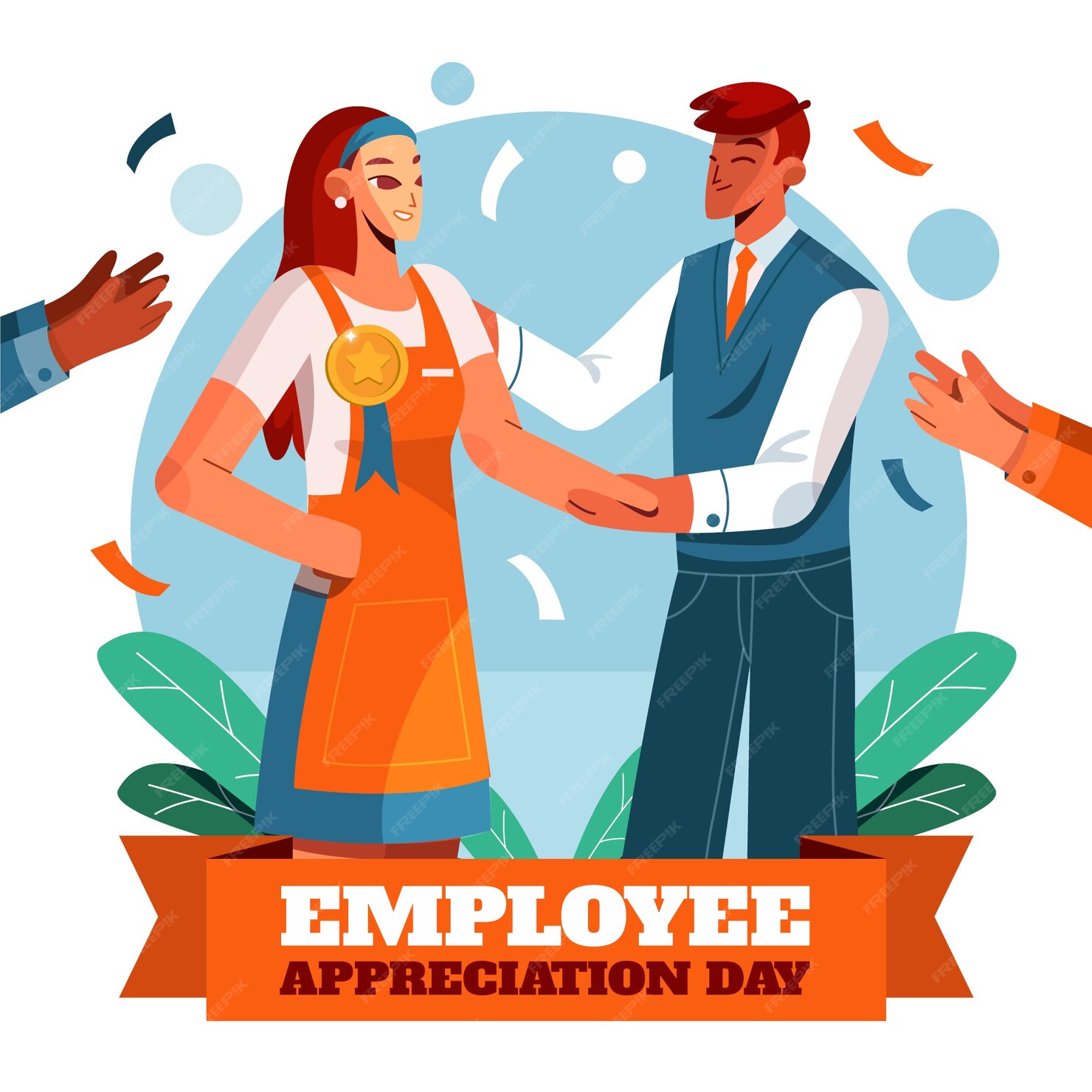 free-vector-flat-employee-appreciation-day-illustration