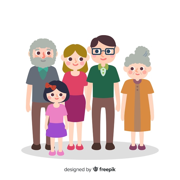 Download Flat family portrait Vector | Free Download