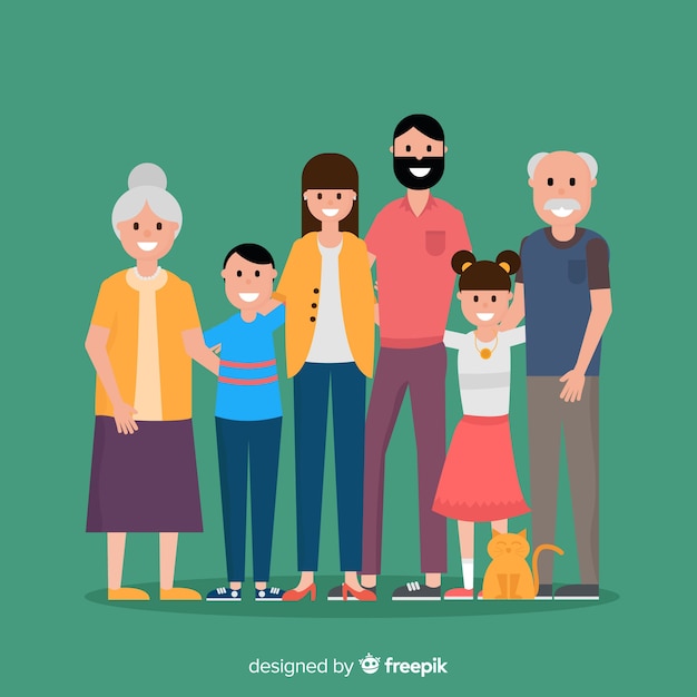 Free Vector | Flat family portrait