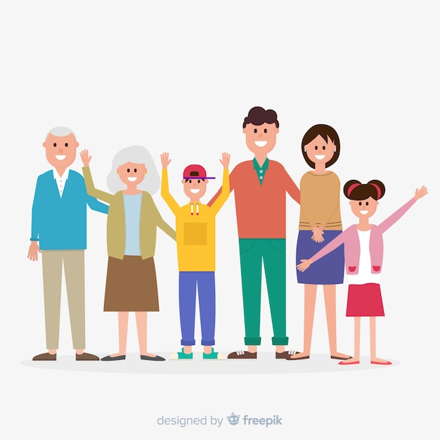 Download Flat family portrait | Free Vector