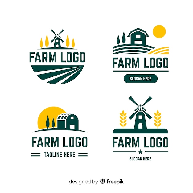 Download Free Freepik Flat Farm Logo Template Collection Vector For Free Use our free logo maker to create a logo and build your brand. Put your logo on business cards, promotional products, or your website for brand visibility.