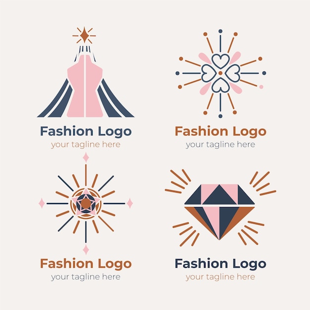 Free Vector | Flat fashion accessories logo collection