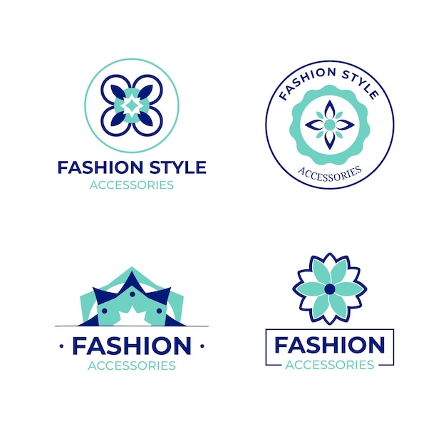 Premium Vector | Flat fashion accessories logo set