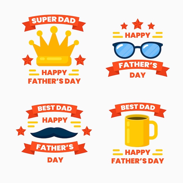 Premium Vector | Flat father's day badge collection