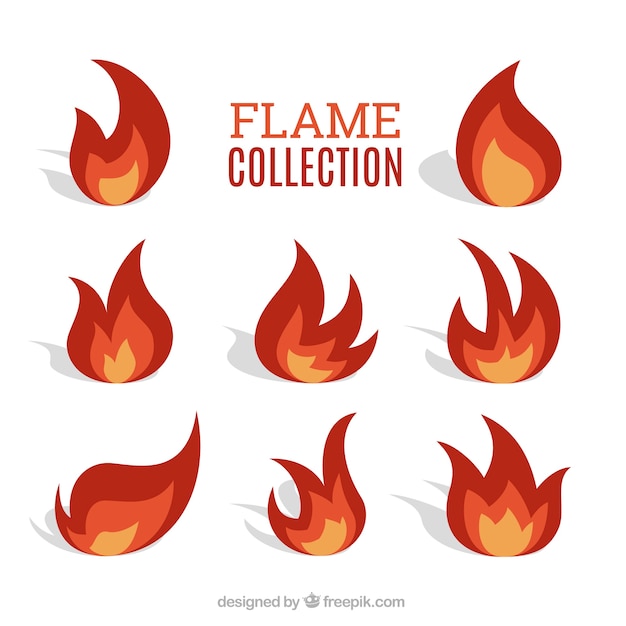 Free Vector | Flat flame collection