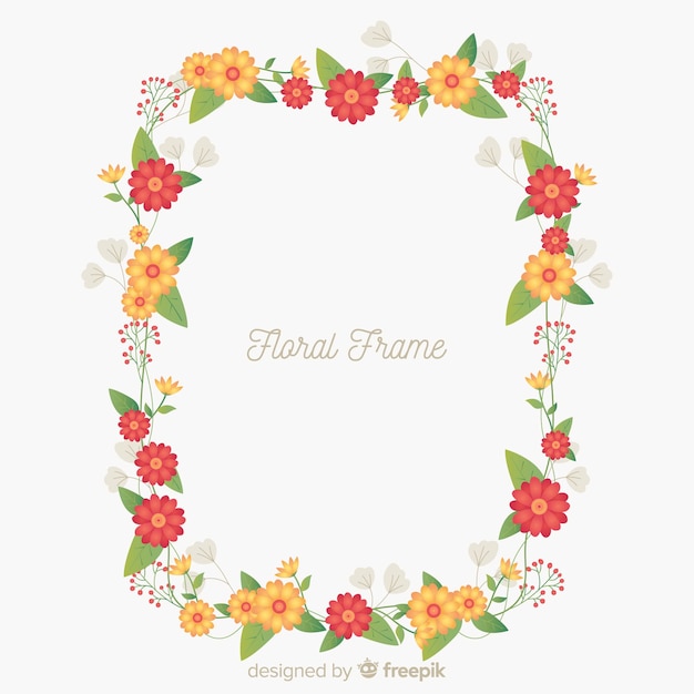 Free Vector | Flat floral frame background