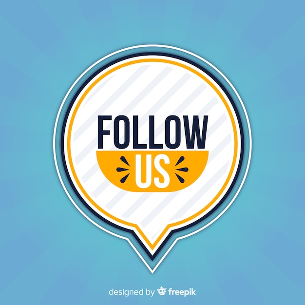 Flat follow us background | Free Vector