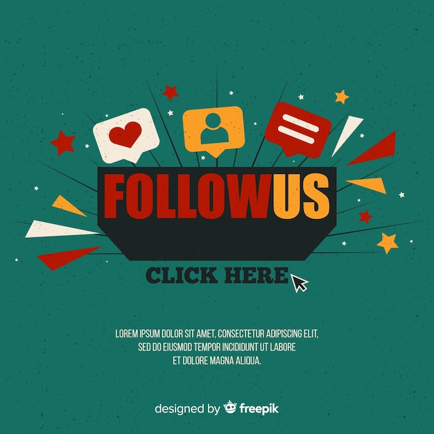 Free Vector | Flat follow us background