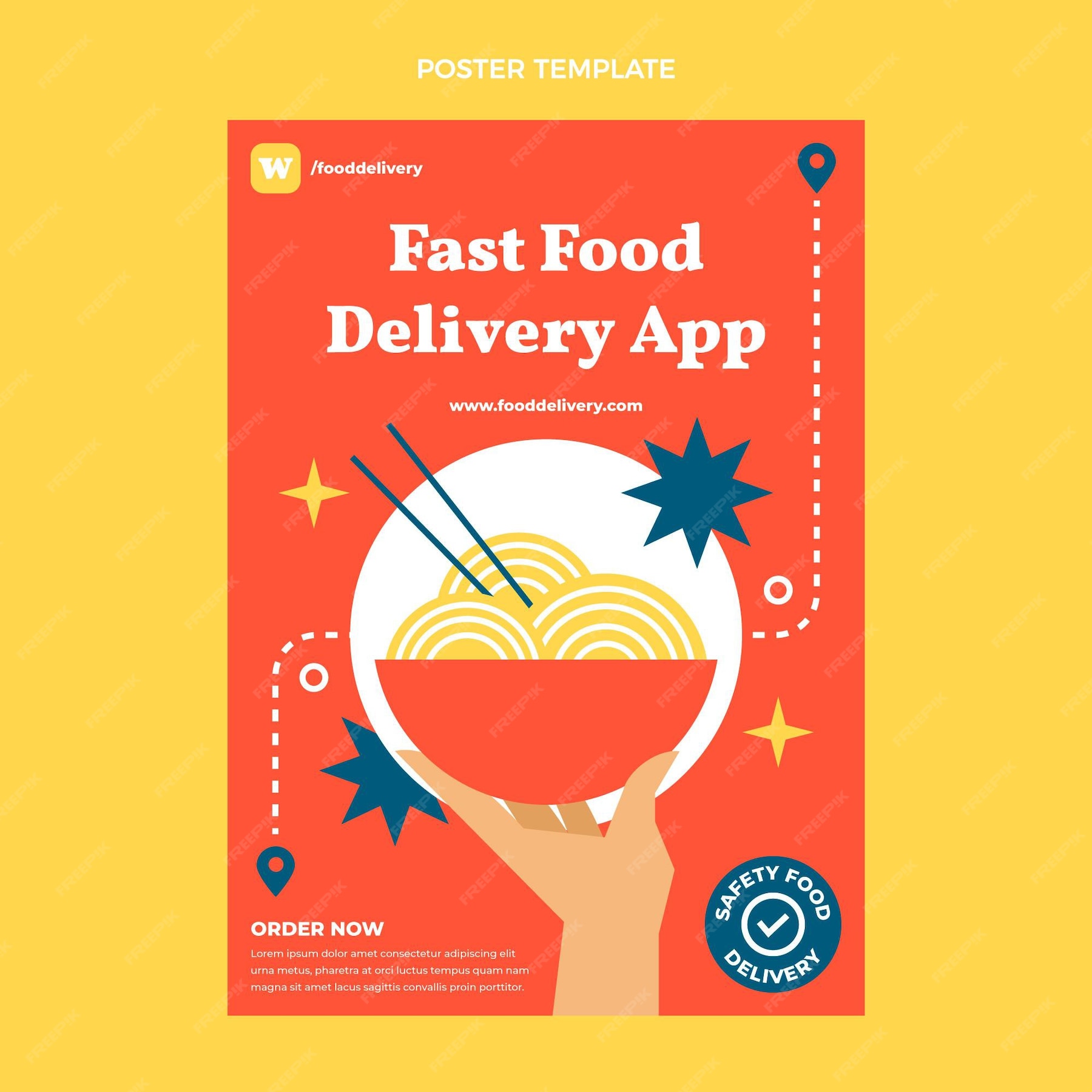 free-vector-flat-food-poster-template