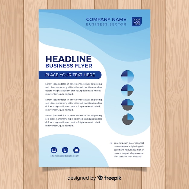 Flat formal business flyer template | Free Vector