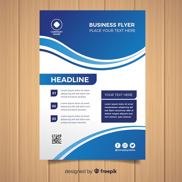 Flat formal business flyer template | Free Vector