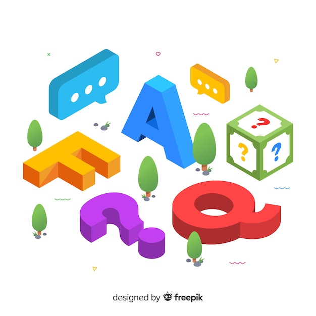 Flat frequently asked questions background Free Vector