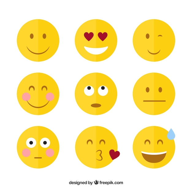 Download Flat funny emojis Vector | Free Download