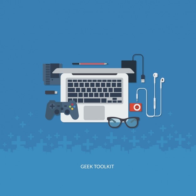 Flat geek tool kit Free Vector