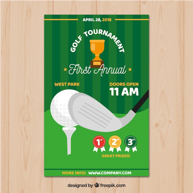 Flat golf tournament poster