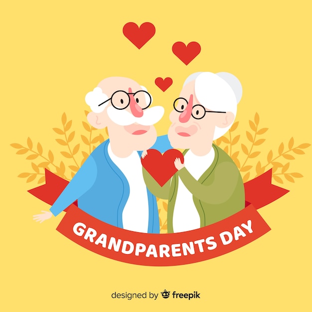 Download Free Vector | Flat grandparents day background