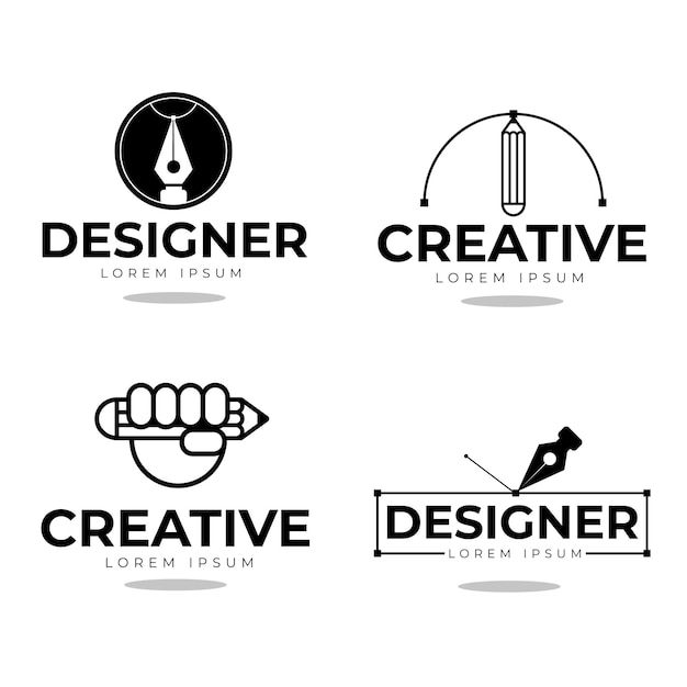 Premium Vector | Flat graphic designer logo set