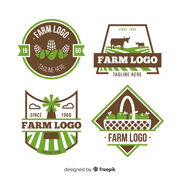 Download Free Download This Free Vector Flat Green Farm Logo Collection Use our free logo maker to create a logo and build your brand. Put your logo on business cards, promotional products, or your website for brand visibility.
