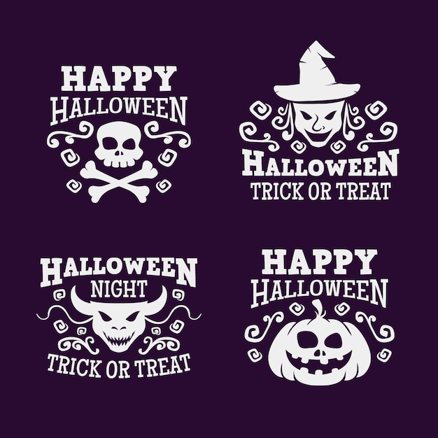 Free Vector | Flat halloween label collection