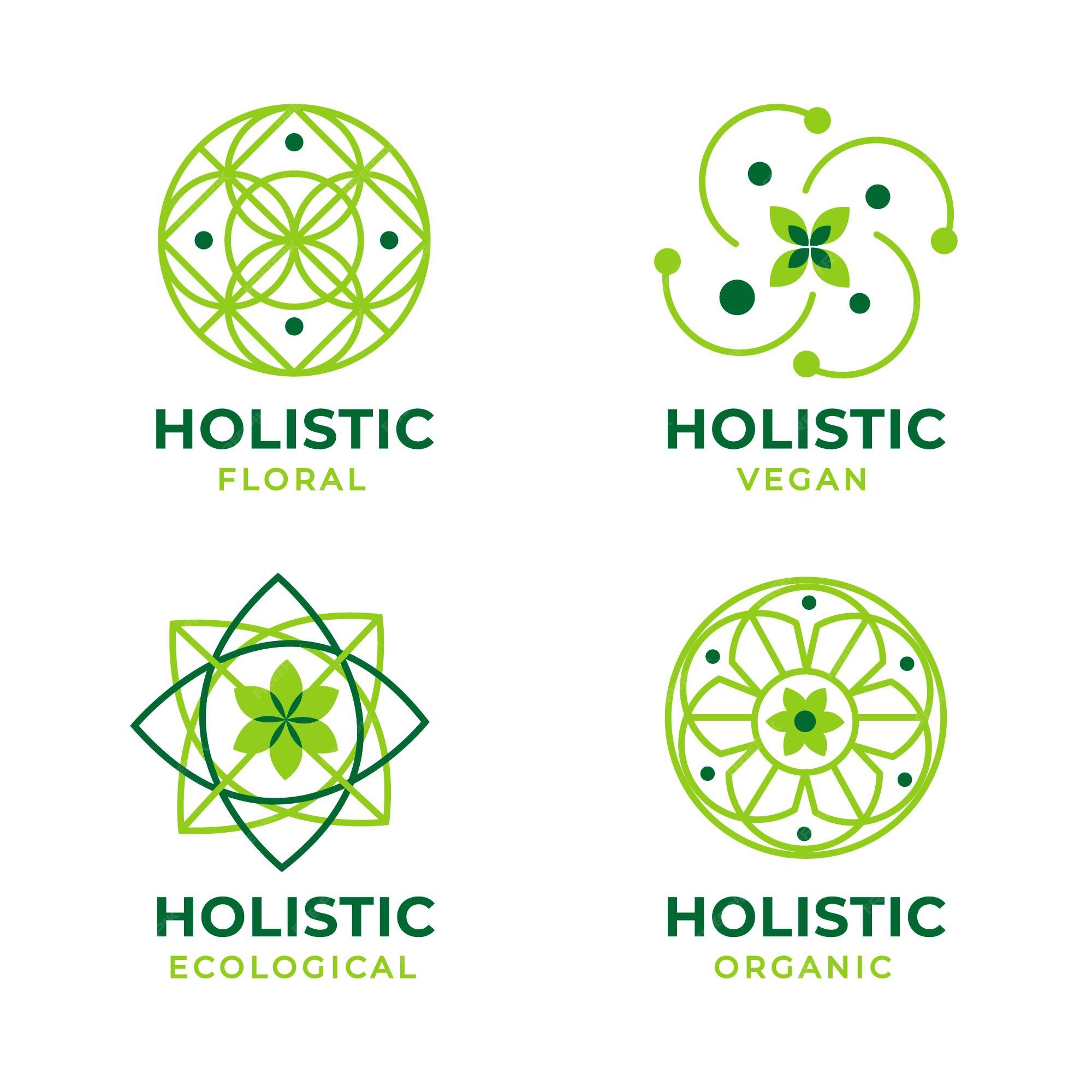 Free Vector | Flat-hand drawn holistic logo collection