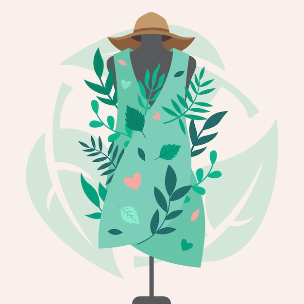 Free Vector | Flat-hand drawn sustainable fashion illustration with ...