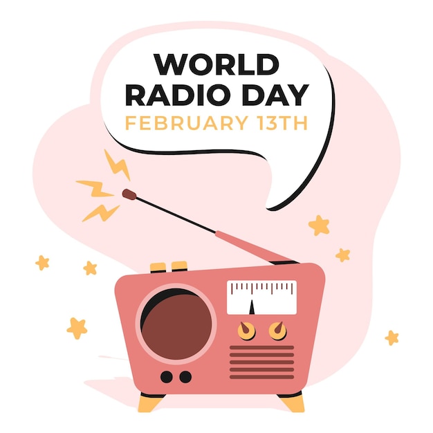 Free Vector | Flat hand drawn world radio day