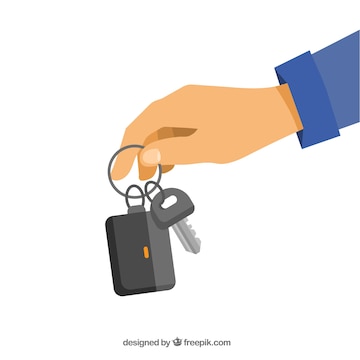 Free Vector | Flat hand holding car key background