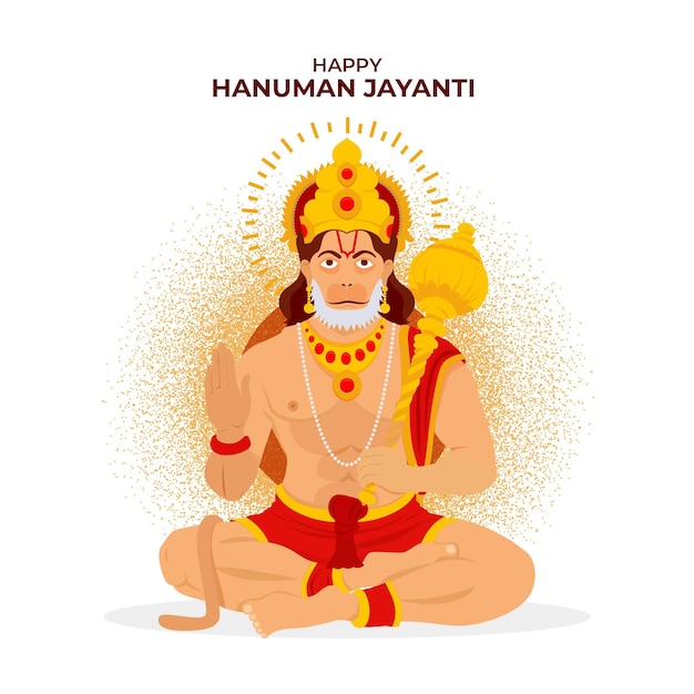 Free Vector | Flat Hanuman Jayanti Illustration