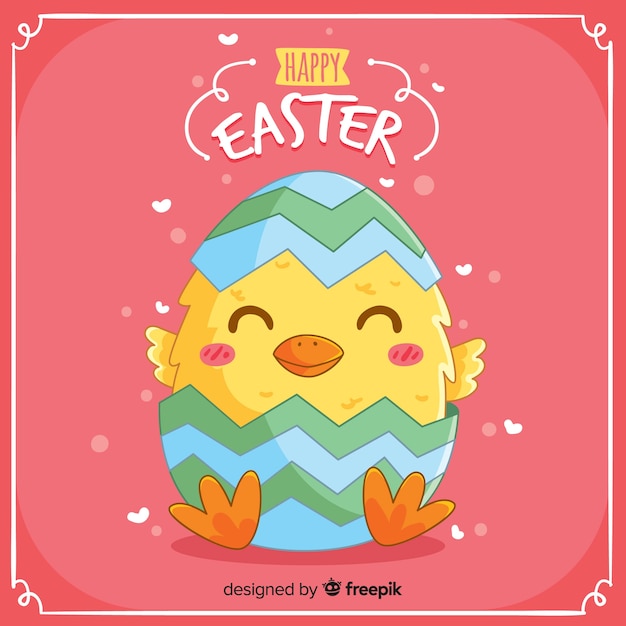 Flat happy easter day background Free Vector