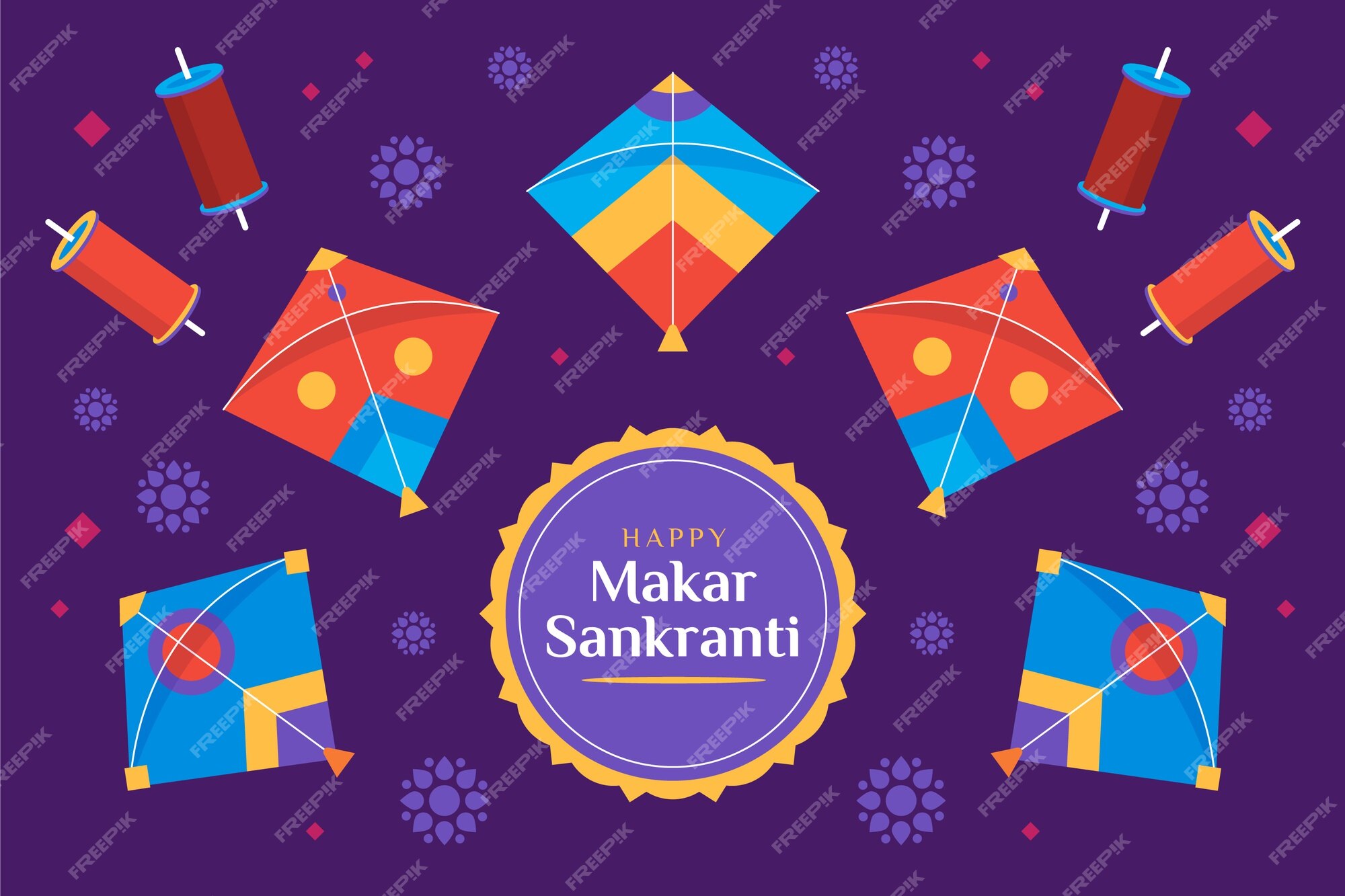 Free Vector | Flat happy makar sankranti background