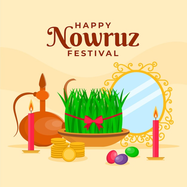 Free Vector Flat happy nowruz celebrating