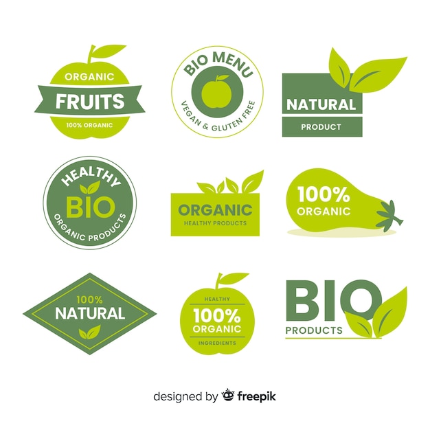 Download Free Flat Healthy Food Logo Set Free Vector Use our free logo maker to create a logo and build your brand. Put your logo on business cards, promotional products, or your website for brand visibility.