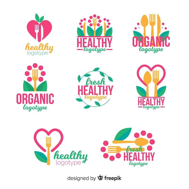 Download Free Download Free Flat Healthy Food Logos Vector Freepik Use our free logo maker to create a logo and build your brand. Put your logo on business cards, promotional products, or your website for brand visibility.