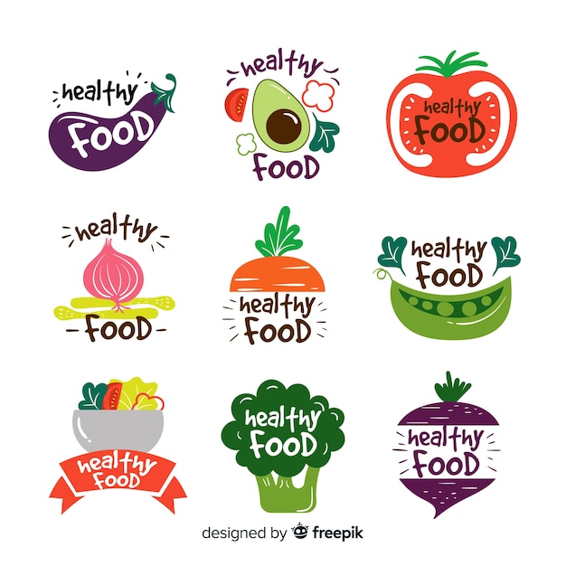 Download Free Download This Free Vector Flat Healthy Food Logos Use our free logo maker to create a logo and build your brand. Put your logo on business cards, promotional products, or your website for brand visibility.