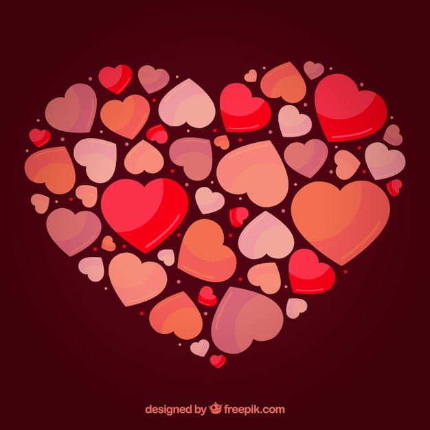 Premium Vector | Flat heart background