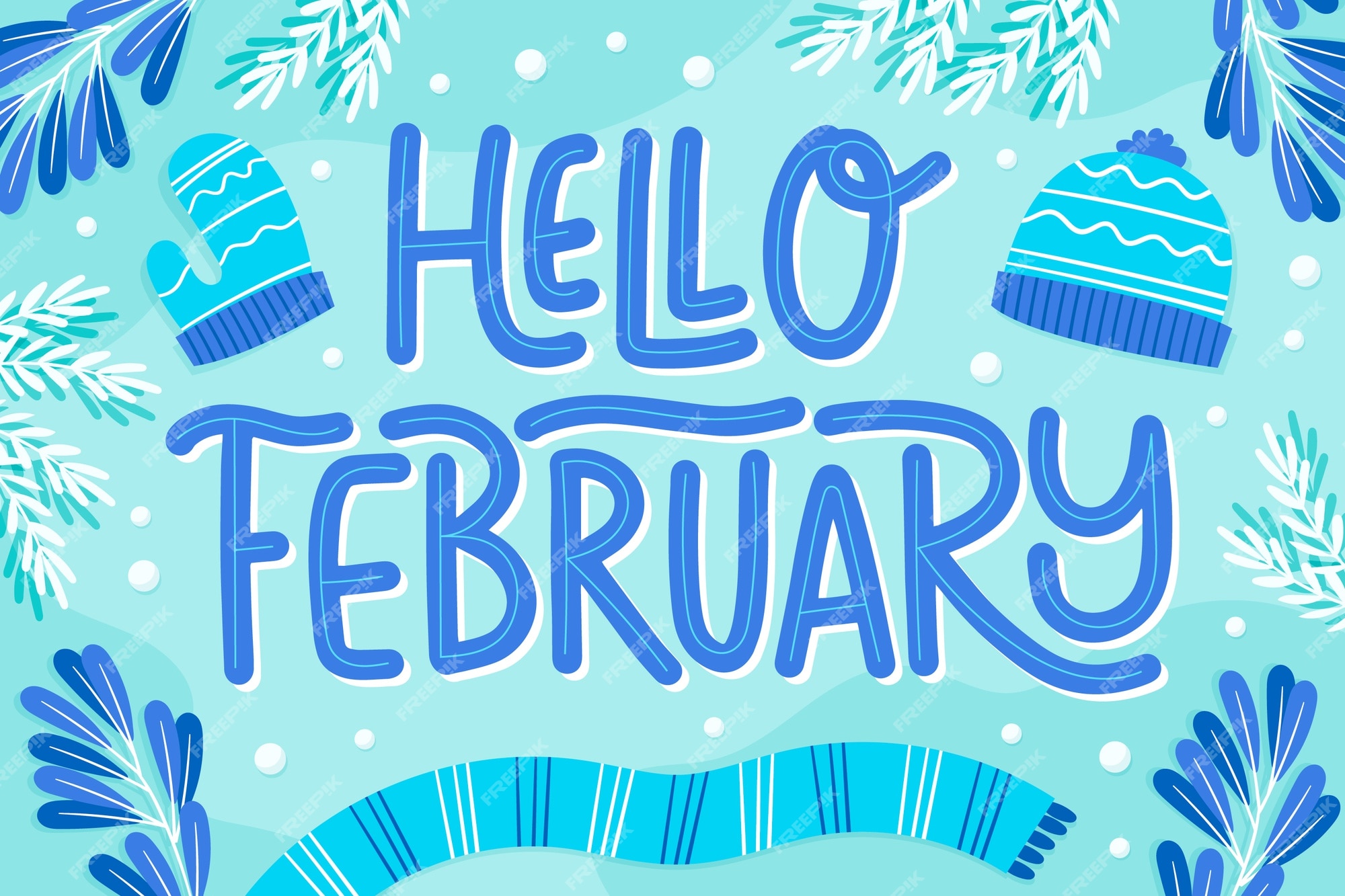 Free Vector | Flat hello february lettering