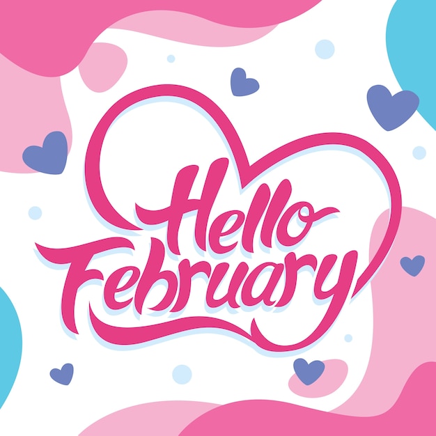 Free Vector | Flat hello february lettering