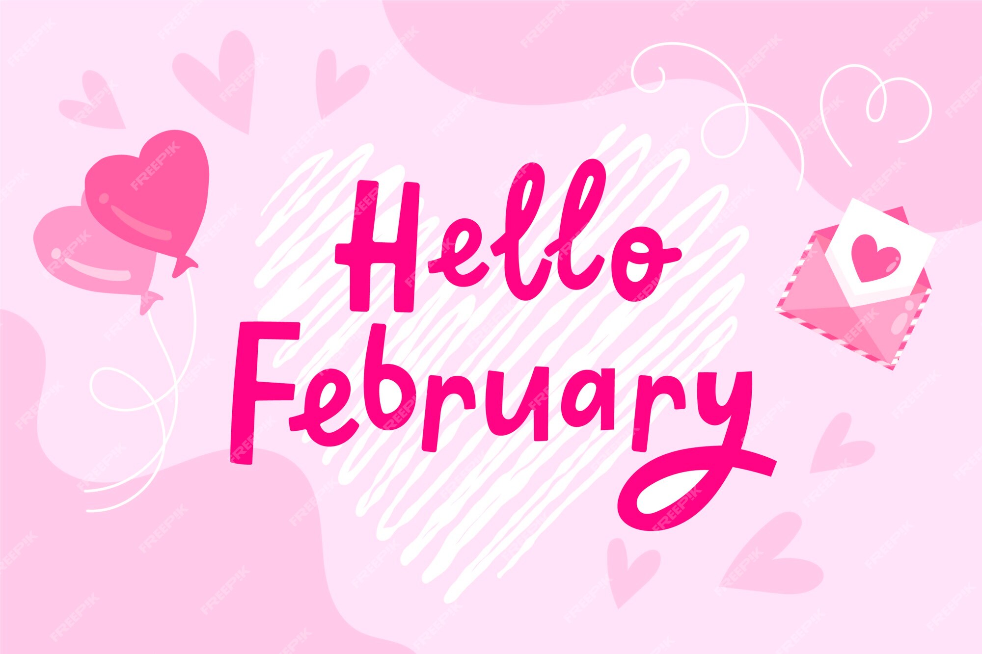 Free Vector | Flat hello february lettering