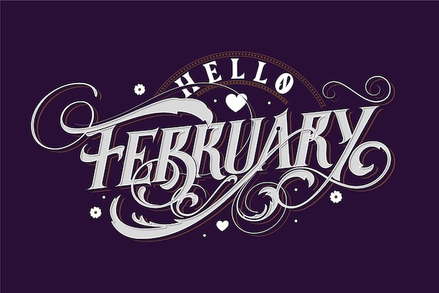 Free Vector | Flat hello february lettering