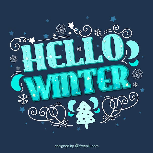 Download Flat hello winter background Vector | Free Download