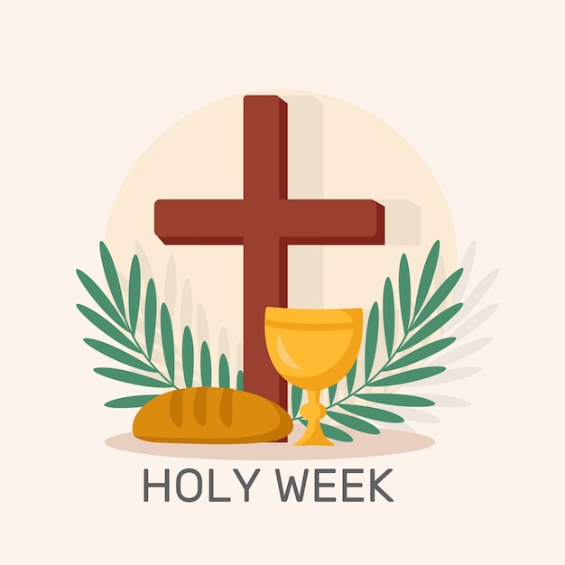 Flat holy week concept | Free Vector