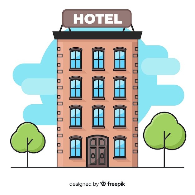 Flat hotel building background Vector | Free Download